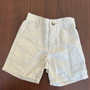 NWT Janie & Jack beige linen shorts 9-12